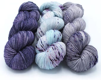 PREORDER Free Your Fade Kit - Hydrangea - 75/25 Sock - Hand Dyed Yarn Sock Merino Wool - Hand Painted - Fingering Weight - Tonal Speckled