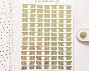 Foil Laundry Basket Stickers | Planner Stickers