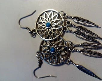 Silver dream catcher earring