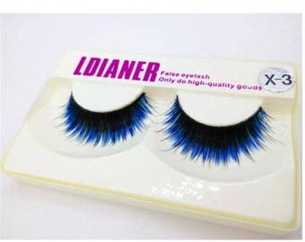 New Black and Blue False Eyelash Set (single set)