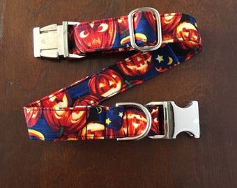 Pumpkin, Pumpkin Dog Collar, Halloween Dog Collar, Jack O Latern, Fall Dog Collar, Girl Dog Collar, Boy Dog Collar, Large Dog Collar, Collar