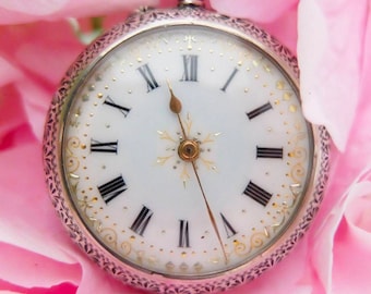 Antique Pocket Watch | Wedding Pocket Watch | 1888 Pocket Watch | Swiss Pocket Watch | Sterling Silver Pocket Watch | Ornate Pocket Watch