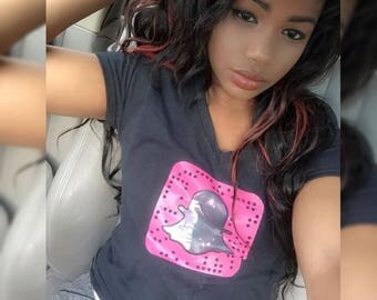 Customized Personalized Social Network Snapchat T Shirt w/ Scanable Snapcode