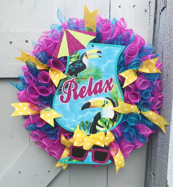 Florida Wreath Vacation Tropical Wreath Summer Wreath