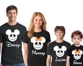 Disney SKELETON Shirts, Disney halloween shirts, Minnie and Mickey heads,Disney family vacation shirts, Mickey not so scary Halloween shirts