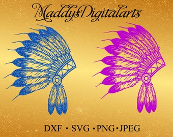 headdress SVG File,Pow Wow Headdress SVG File,Western SVG File-Vector Clip Art for Commercial-Personal Use-Cricut,Cameo,Silhouette