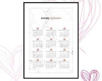 Rose gold calendar | Etsy