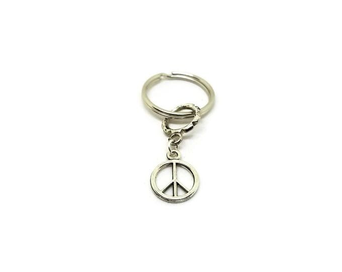 Peace Keychain, Peace Sign Charm, Peace Charm Keychain, Unique Birthday Gift, Stocking Stuffer, Gifts Under 5, Gifts for Her
