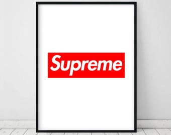 Digital Print Supreme Poster Supreme Box Logo Vogue Poster