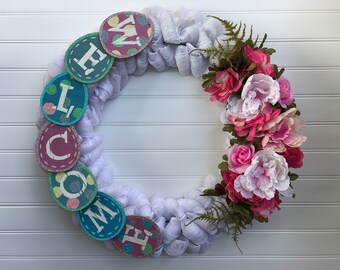 Summer Wreath / Spring Wreath / Front Door Wreath / Front Door Decor / Door Wreath / Summer door wreath / Deco Mesh Wreath / Wreath / Gifts