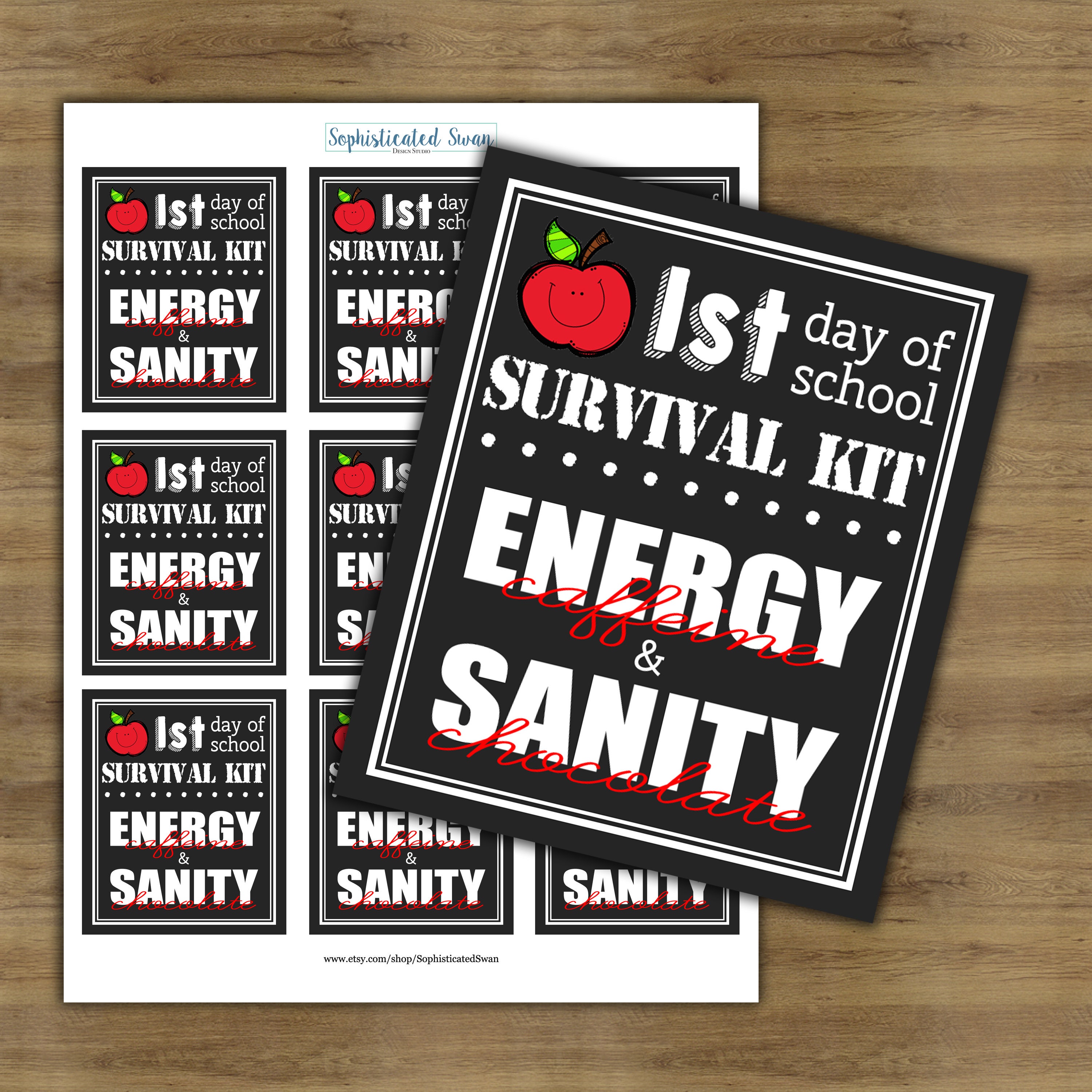 Teacher Survival Kit First Day of School Teacher Gift Tags