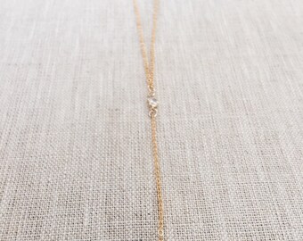 Tahitian Y drop chain necklace