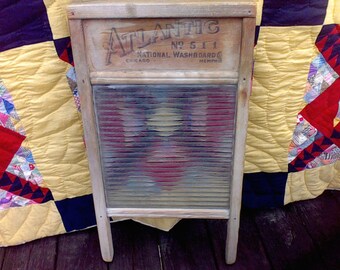 Wash Board, Farm house decor, Rustic Deco, National Washboard Co 611 Chicago, Memphis