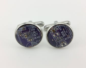 Stainless Steel Circuit Board Cuff Links