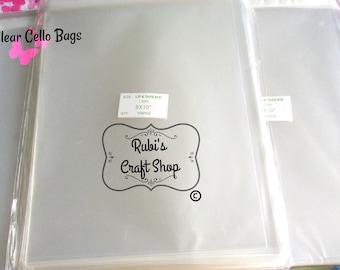 100 Clear Cello Bags 8 X 10 - Resealable Clear Bags-Clear Packaging Bags-Lip & Tape Self Seal-Self Adhesive - Party Favor Bags - Favor Bags