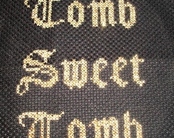 Tomb Sweet Tomb Gothic Halloween cross stitch pattern