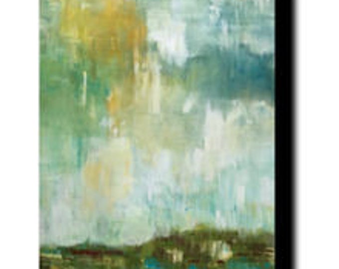 Abstract Landscape Painting -- Modern Abstract Impressionist Landscape in Green, Large Wall Art, Large Abstract Painting, Atmospheric Art