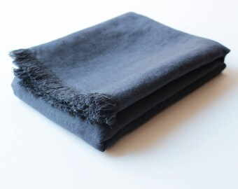 Softened Linen Throw, Linen Throw Blanket, Charcoal Throw, Natural linen Throw Blanket, Soft Linen Throws and Blankets