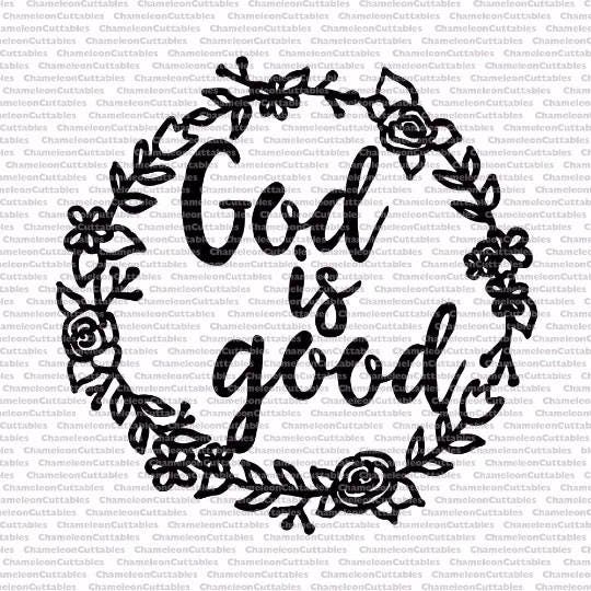 Download hand drawn floral wreath God is good, SVG file, circle ...