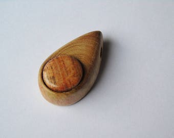 Wooden pendant of Eucalyptus with a stone of the Valley of the Mosel Germany