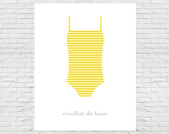 Maillot de Bain Print - Printable Art, Instant Download