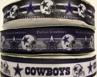 7/8 22mm Dallas Cowboys grosgrain ribbon