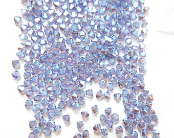 Swarovski (3/4mm) Tanzanite AB 2X FC Bicones Rainbow Beads 72/144/432/1000 Pieces (539)