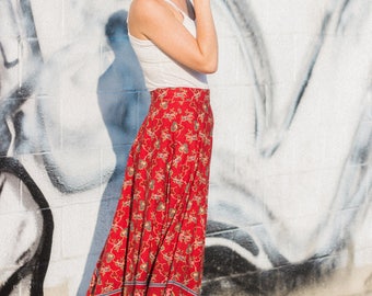 Boho Skirt | Floral Skirt | Summer Skirt | Ralph Lauren Country | Asymmetrical Skirt | Ralph Lauren Vintage | Cotton Skirt | Country Chic