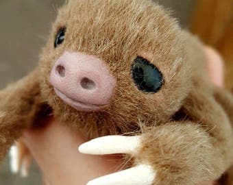 MADE TO ORDER Mini Two-Toed Sloth Poseable Art Doll Realistic Stuffed Animal Sculpture Animal Doll Poseable Sloth Plush