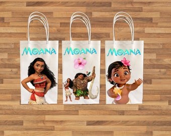 Moana Favor Bags/ Maui Favor Bag/ Moana Printables/ Moana party bag/ Maui/ Instant Download/ Moana & Maui