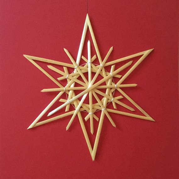 Christmas Tree Decoration - Handmade German Straw Star Ornament – Design 6