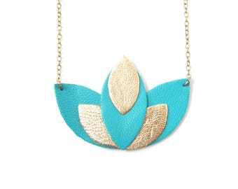 Pia necklace emerald green and gold