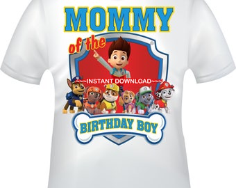 INSTANT DOWNLOAD - Paw Patrol iron on, Paw Patrol Mommy of iron, Paw Patrol T-shirt decal, Paw Patrol Birthday - PAWPATROLMOMMY