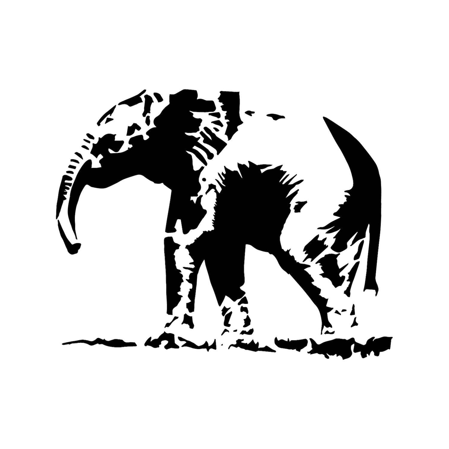 Elephant Stencil Hand Drawn Reusable DIY Craft Stencils of an