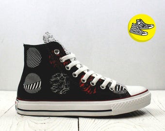 Twenty One Pilots Blurryface custom converse shoes with hand-painted design