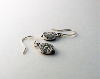 Lightweight Sterling and Mixed Metal Lentil Dangle Earrings