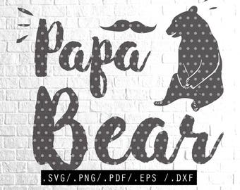 Papa Bear SVG Mama Bear SVG Files DIY Download Print Clipart for Silhouette Cricut Cutting Machine Design