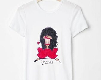 Guns n Roses t-shirt featuring Slash, rock n roll tees, tattoo print, gnr