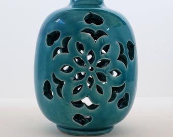 Turquoise Ceramic Vase, Home Decor, Turquoise Pottery, Handmade Ceramic Vase, Pottery Handmade, Decorative vase, Gift, modern vase, handmade
