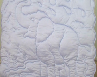 TRICOT QUILT Lavender Elephant Tricot Baby orToddler Tricot Blanket
