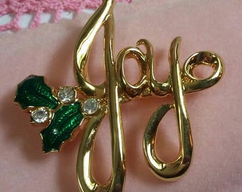 Vintage Christmas Brooch signed Monet