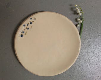 Plate forget-me-not ceramic