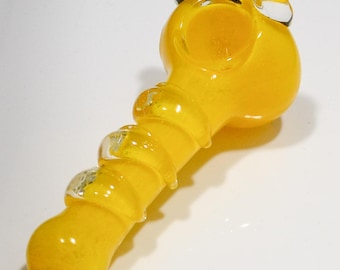 5" Awesome Yellow Head Glass Smoking Pipe with Glass Bowl SP788