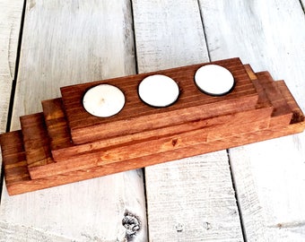 Wood Candle Holder - Wood Tealight Holder - Wood Tealight Candle Holder - Tealight Candle Holder - Rustic Candle Holder - Candle Decor -