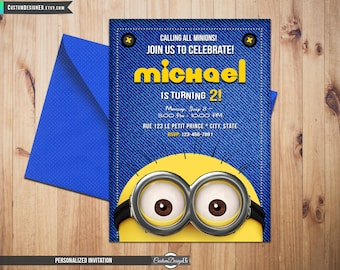 Minion Birthday Invitation, Despicable Me Invitation, Minion Card Printable, Minions Birthday Party, Minions Printable