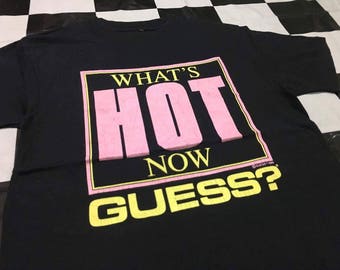 Vintage 80's Guess shirt What's hot now 1989 Guess? By George marciano