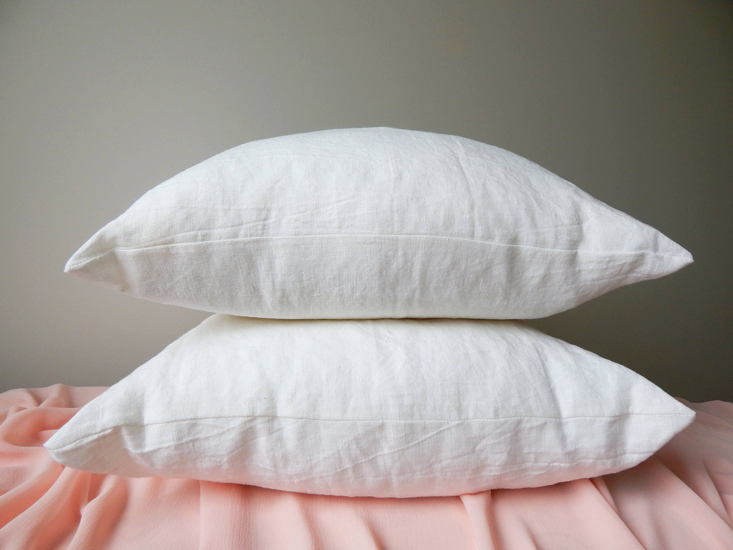 Linen pillowcase. Standard size Queen King. Bed Pillow.