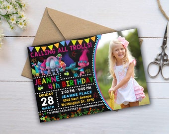 Trolls Birthday Invitation/Trolls Invitation/Trolls/Trolls Birthday/Troll Birthday Invites/Trolls Invitation Instant Download/Trolls Photo