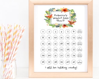 Personalised Weight Loss Chart perfect for Slimming World Weight Watchers etc to track your losses