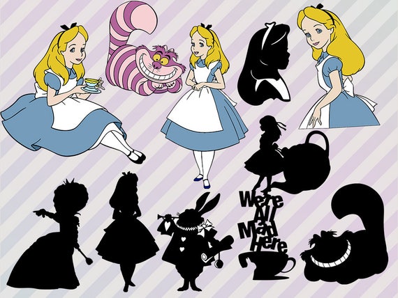 Alice in Wonderland Svg files Disney Alice clip art Alice in